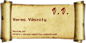 Veres Vászoly névjegykártya